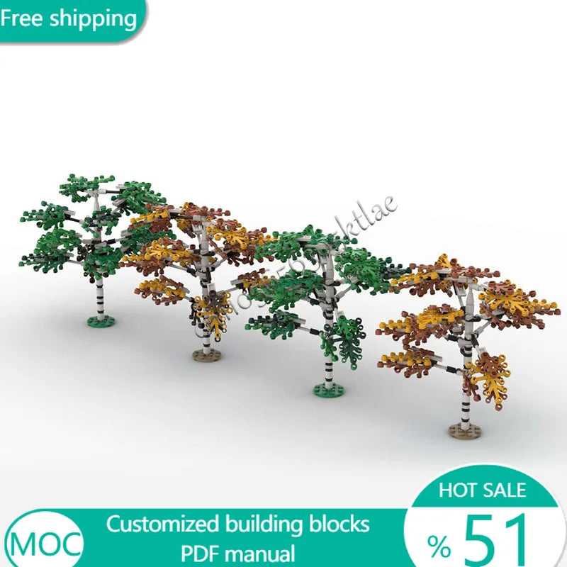 Arbres miniatures à construire – Set MOC 689 pièces – Décoration & Puzzle 3D