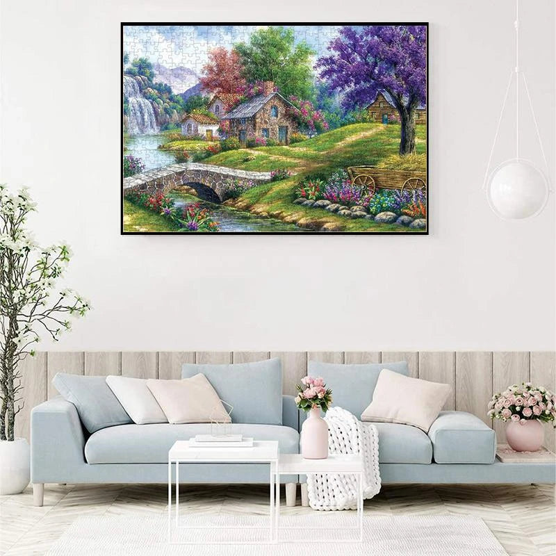 Puzzle Adulte Maison en Pierre dans les Bois – 1000 Pièces – 75 × 50 cm