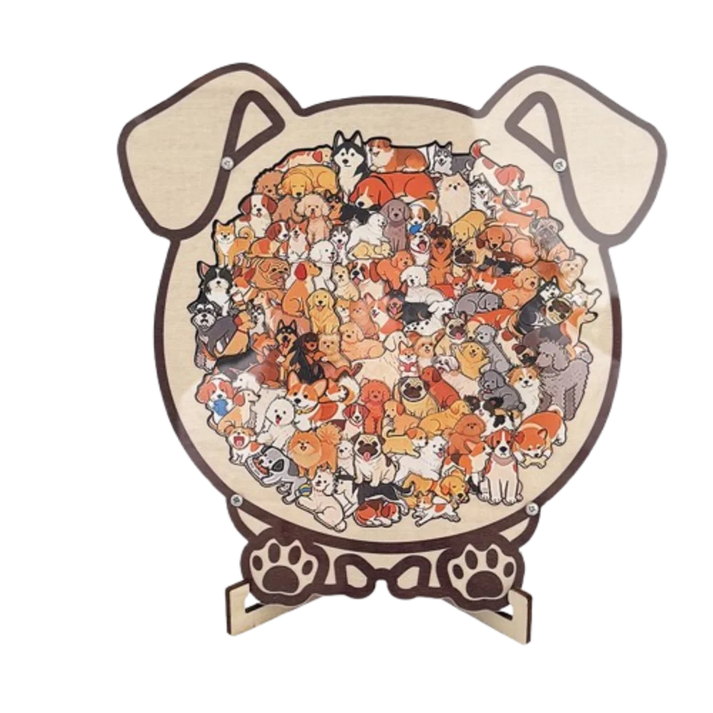 Puzzle en Bois Chat & Chien – Pièces Irrégulières