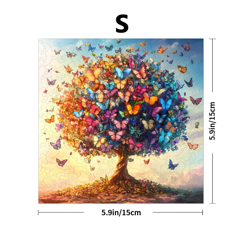 Puzzle en bois Arbre aux Papillons – Pièces originales