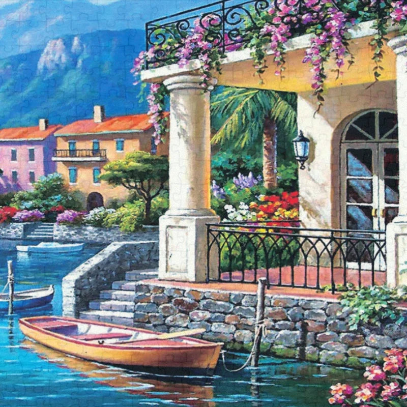 Puzzle Maison Française & Paysage – 1000 pièces – 75 × 50 cm – Adulte