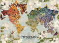 Puzzle Carte du Monde en Papillons – Illustration Florale Vintage
