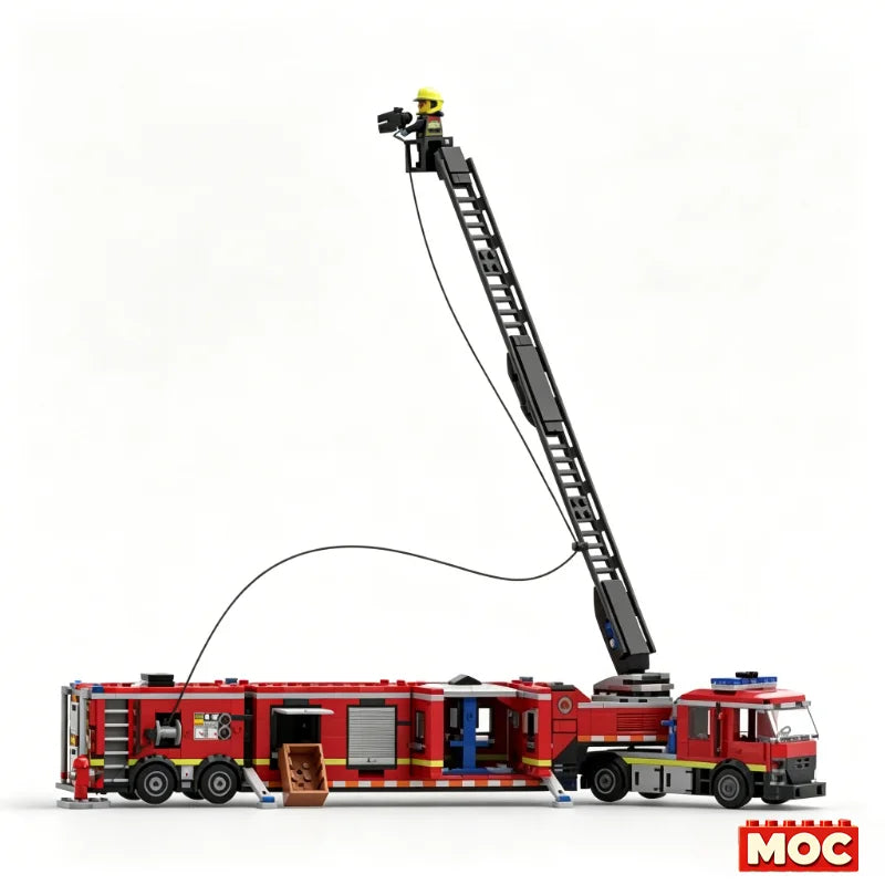 Camion de Pompiers à Construire – 1 250 Pièces – Modèle MOC
