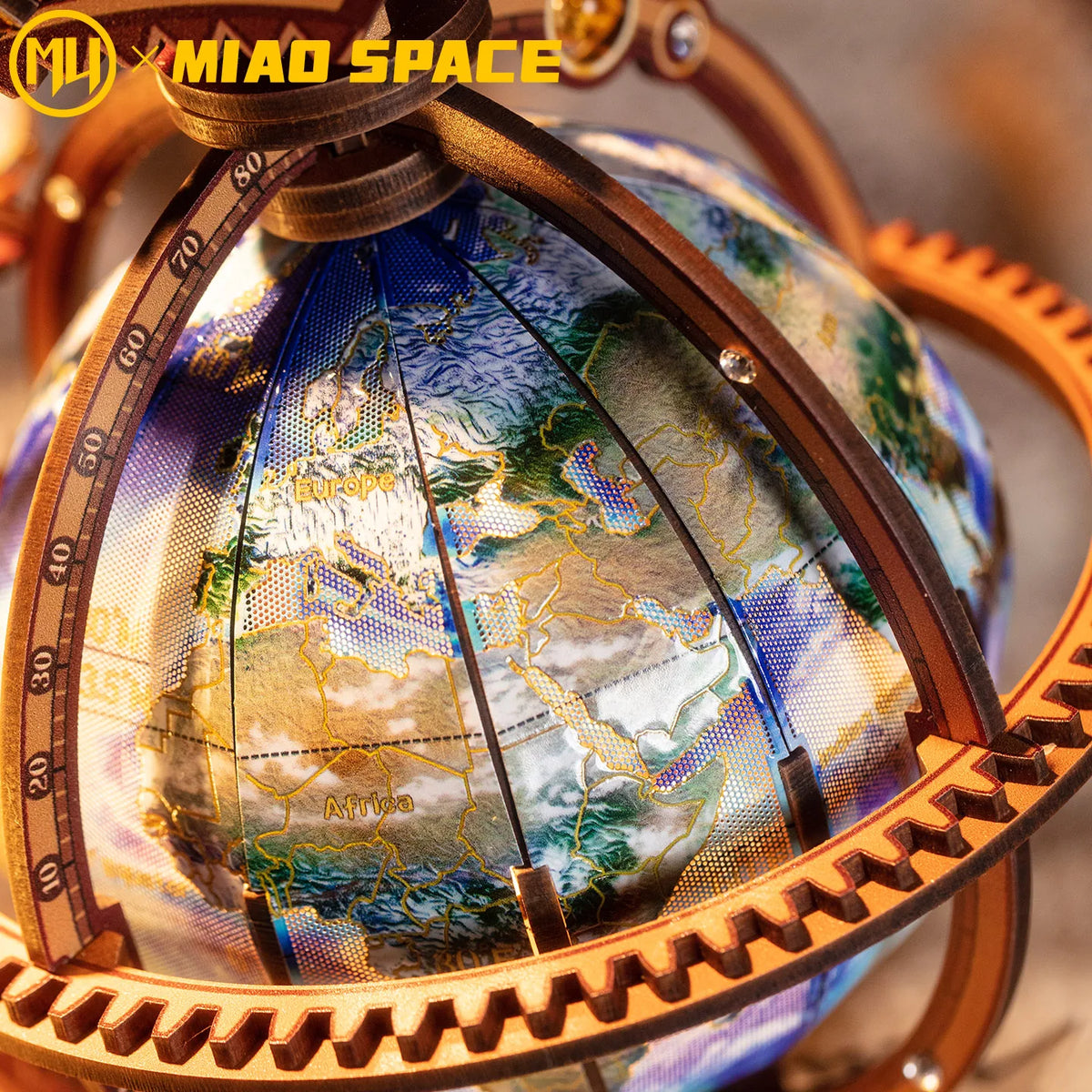 Globe terrestre MU « Royaume secret » – Puzzle 3D en métal à construire