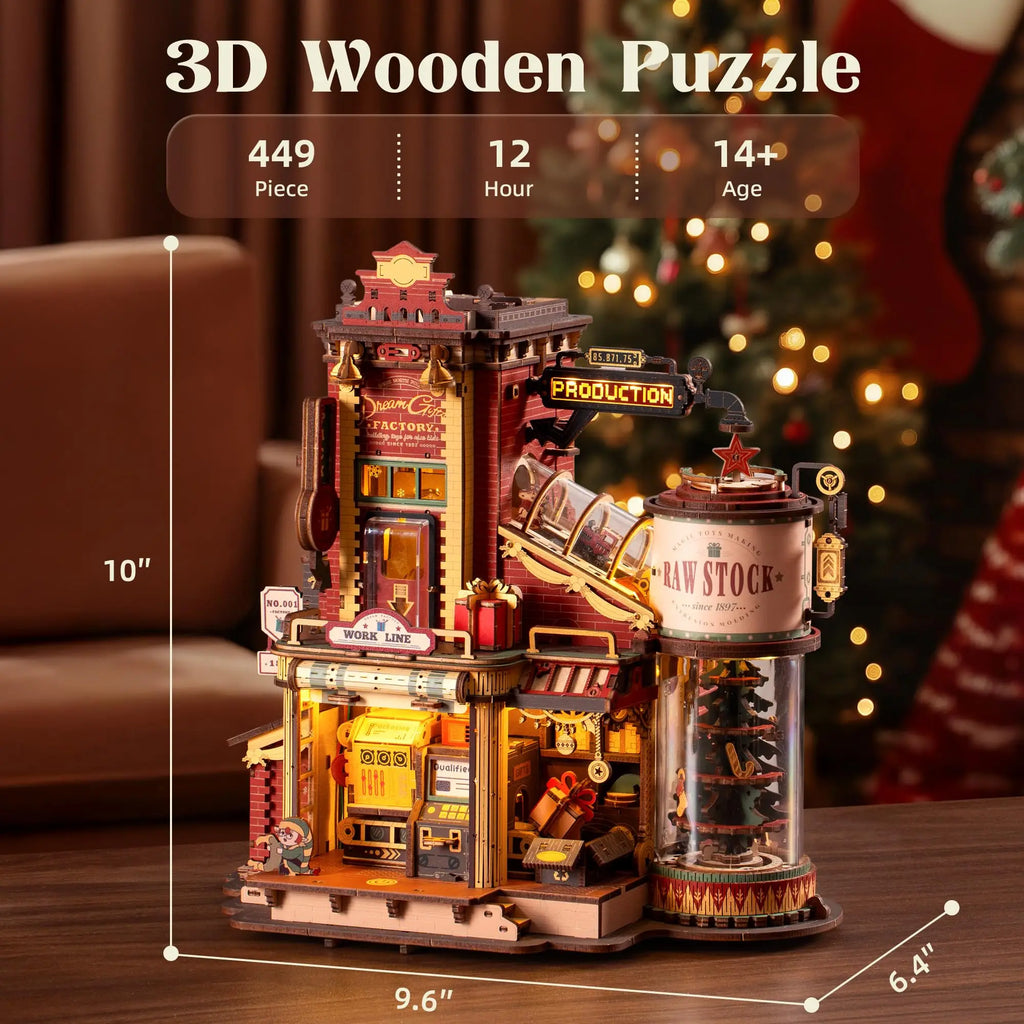 Puzzle 3D en Bois avec Boîte à Musique – Maquette DIY