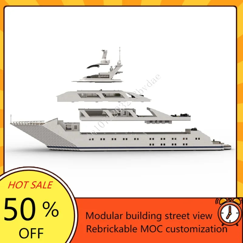 Yacht de Luxe MOC à Construire – 6297 Pièces – Maquette de Collection