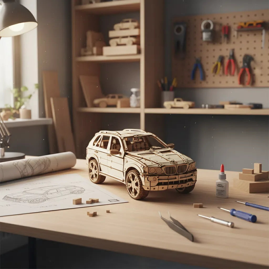 Berline Moderne OUZEY – Maquette 3D en Bois à Construire