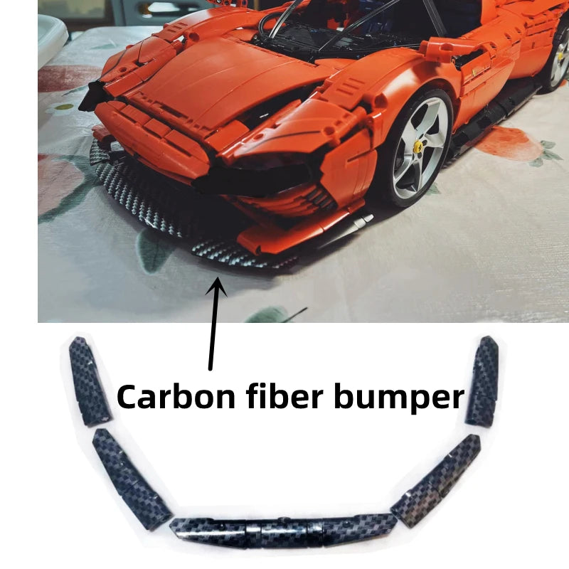 Accessoires effet fibre de carbone pour voitures MOC – Pièces de personnalisation