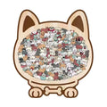 Puzzle Chien en bois 135 pièces – Couleurs Morandi & Macaron – Cadre silhouette décoratif