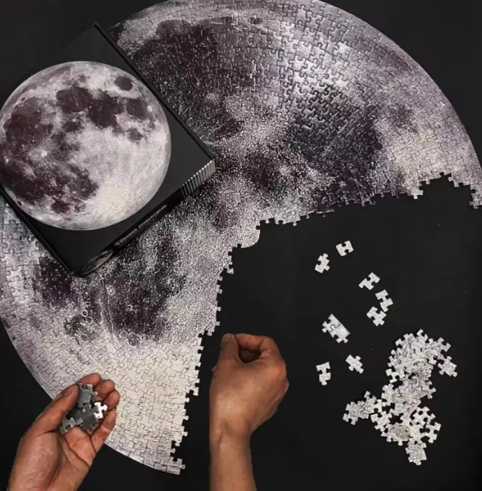 Puzzle rond de la Lune – 1 000 pièces – Défi spatial pour adultes
