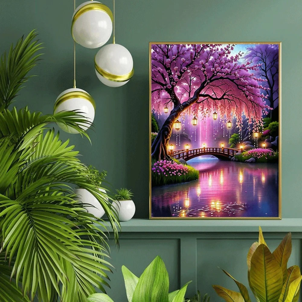 Puzzle Fleurs de Cerisier & Lanternes – 1000 pièces – Adulte