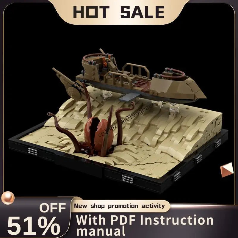 Diorama de barge volante du désert MOC – 940 pièces