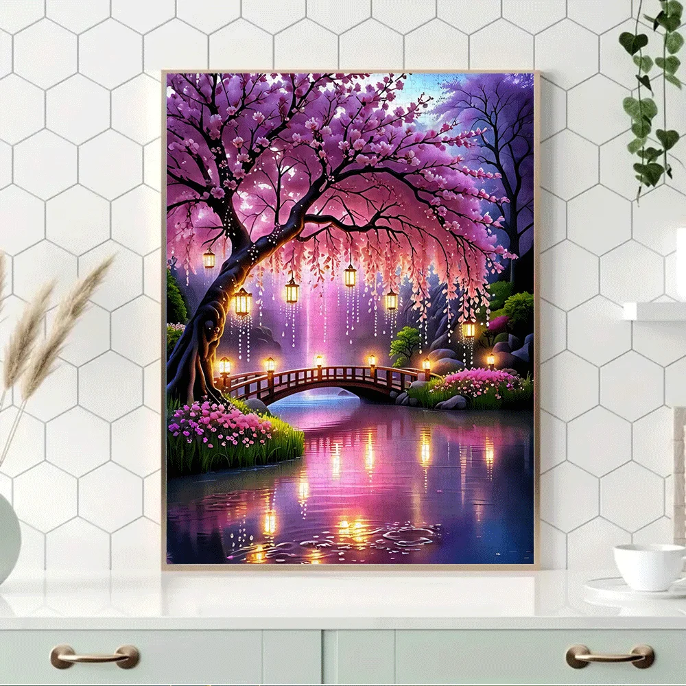 Puzzle Fleurs de Cerisier & Lanternes – 1000 pièces – Adulte