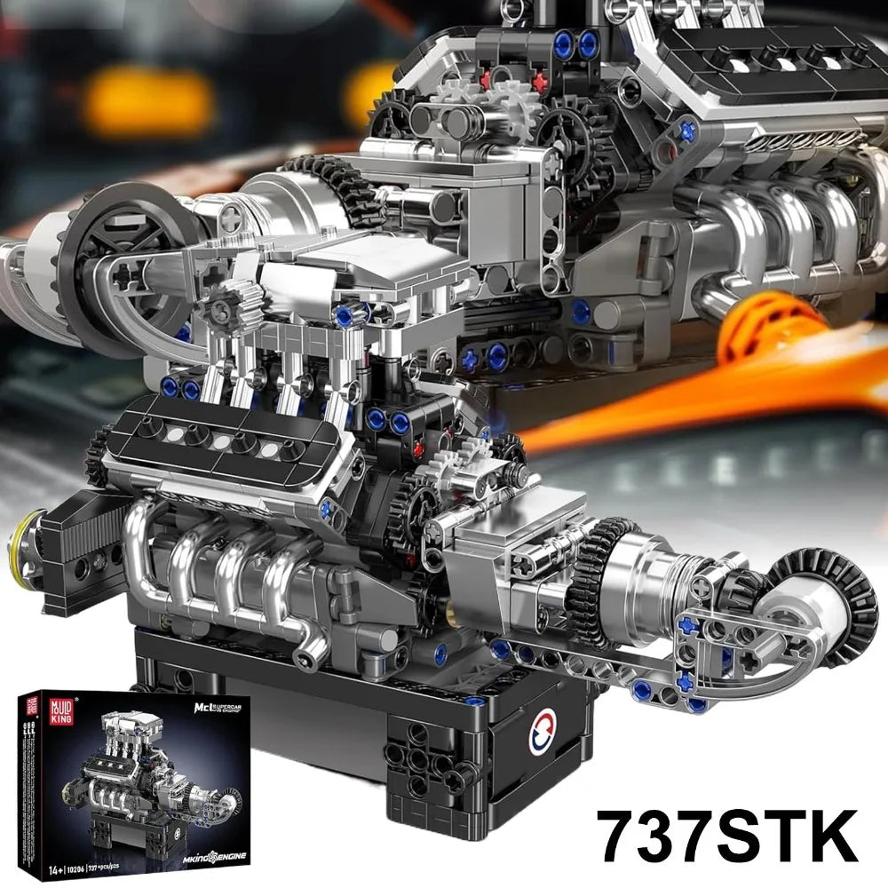 Moteur V8 de Supercar – Maquette Mécanique 733 Pièces à Construire