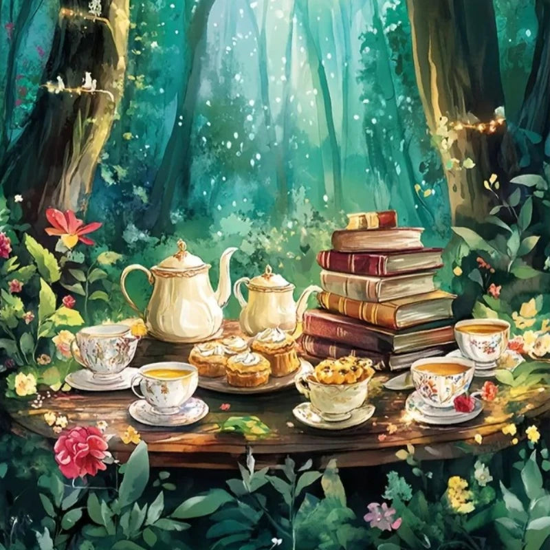 Puzzle 1 000 pièces – Thé enchanté en forêt, 38 × 26 cm