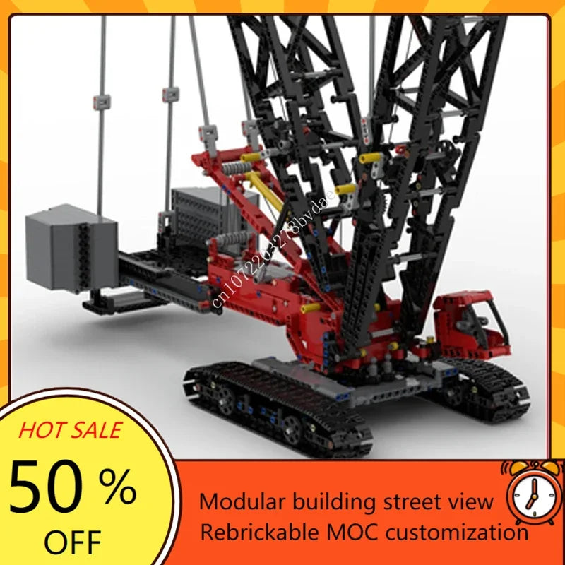 Grue sur chenilles MOC – 2 879 pièces – modèle mécanique à construire