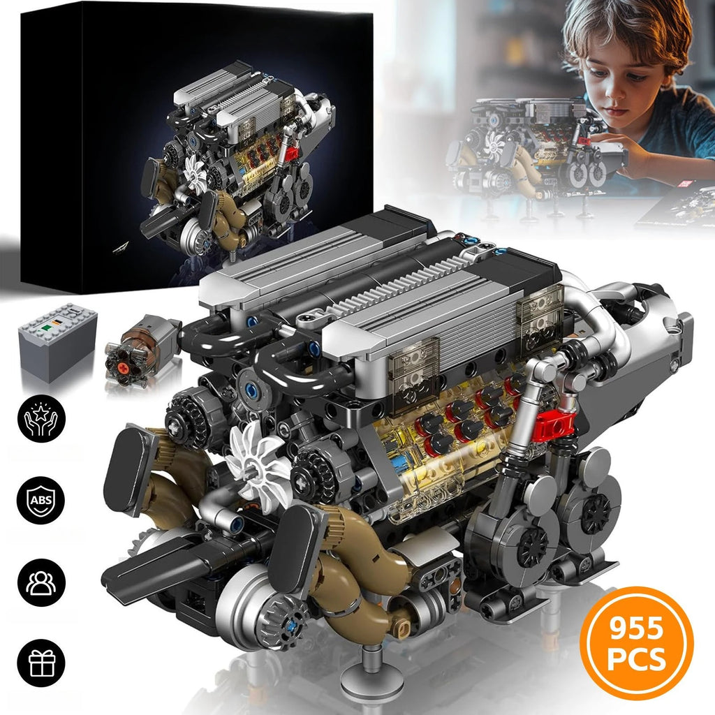 Moteur Mécanique à Construire – 955 Pièces | Kit STEM