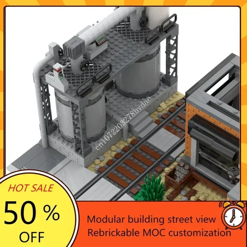 Usine rétro à construire – Maquette en briques MOC 2952 pièces