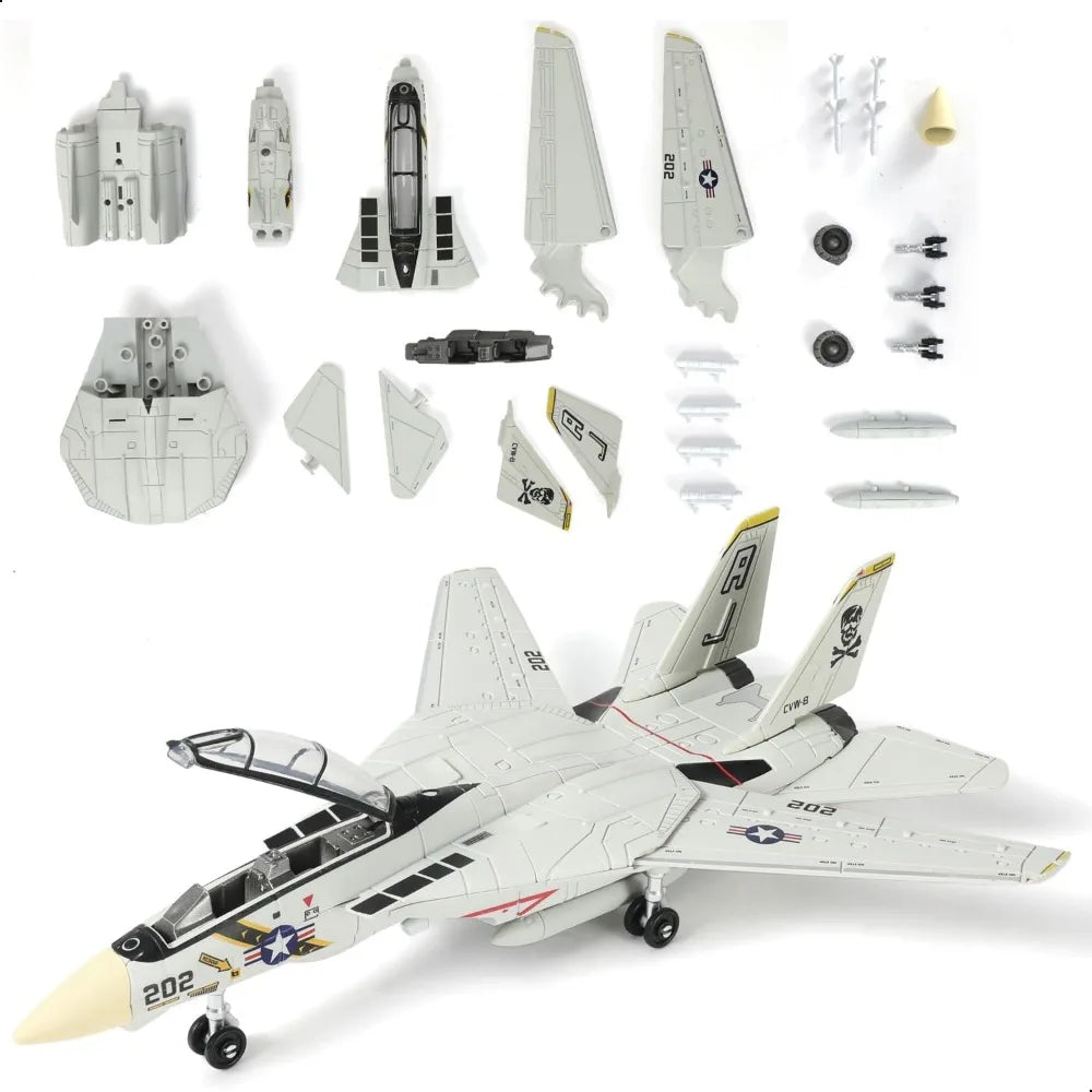 F-14 Tomcat à assembler – Avion de chasse en briques ABS – Modèle de collection 14+