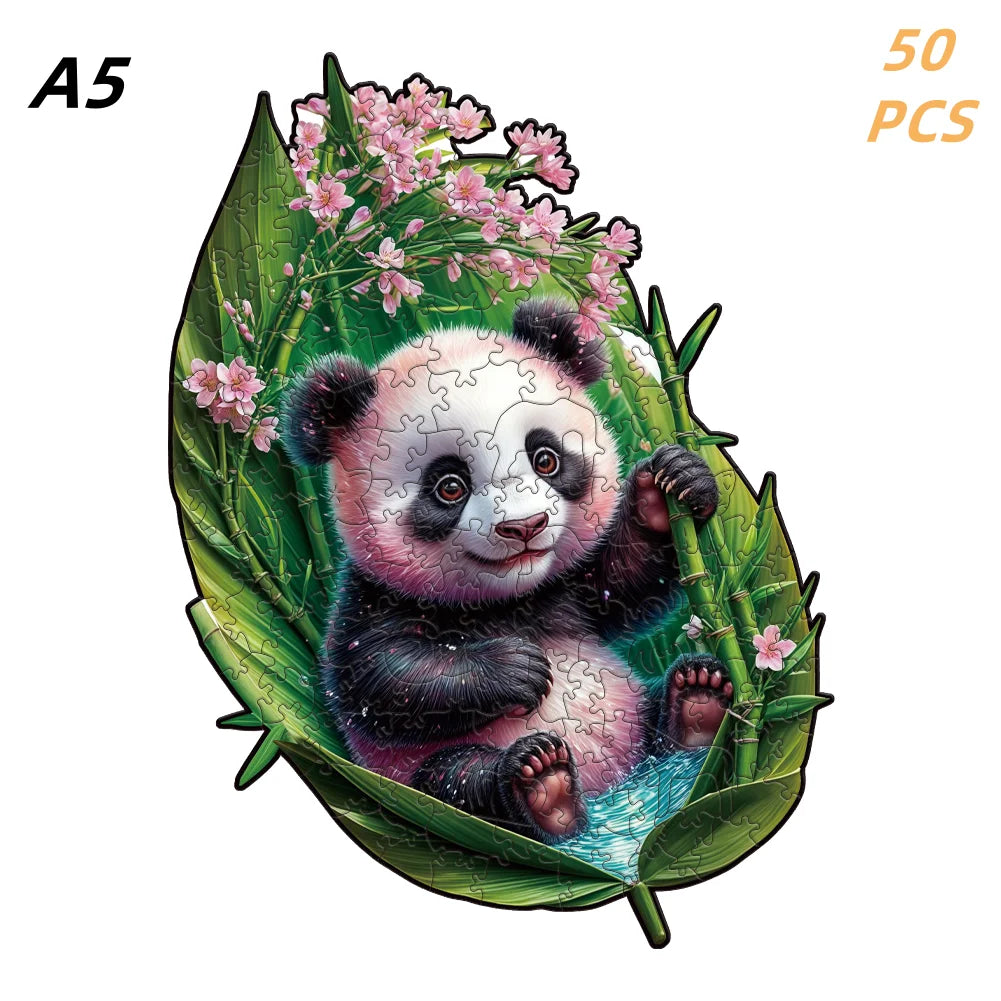 Puzzle en bois – Animaux colorés & motifs artistiques
