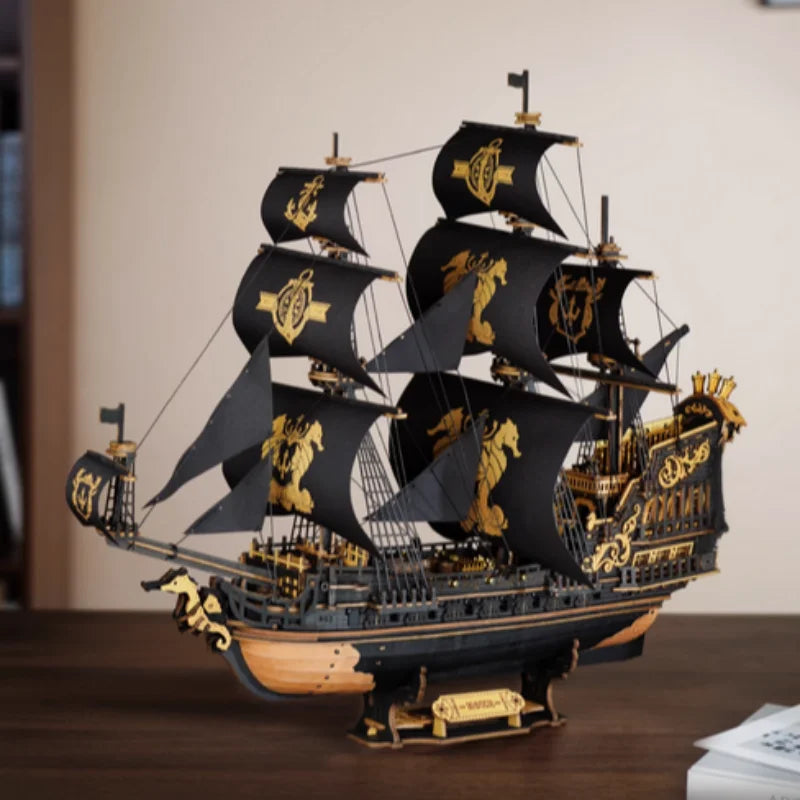 Maquette 3D en Bois – Grand Voilier à Construire