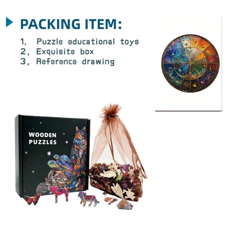 Puzzle en bois animaux – Pièces originales et illustrations colorées