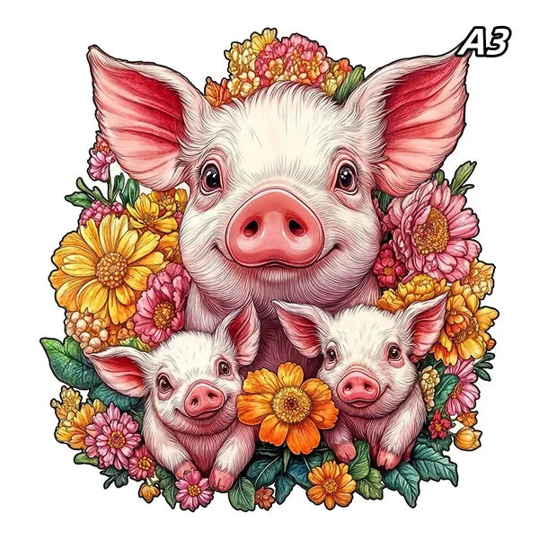 Puzzle 3D en bois – Animaux fantastiques colorés à assembler