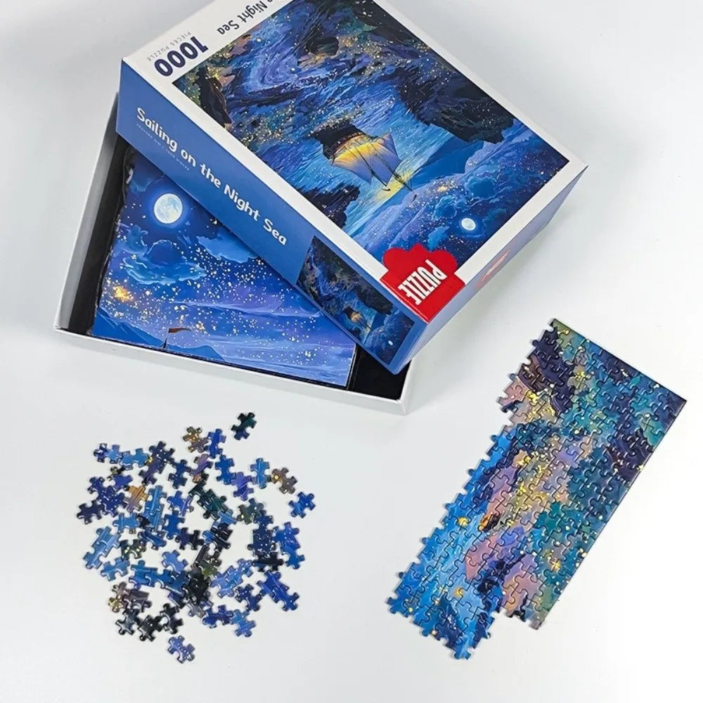 Puzzle Voilier sur Mer Nocturne – 1000 Pièces – 26 × 38 cm