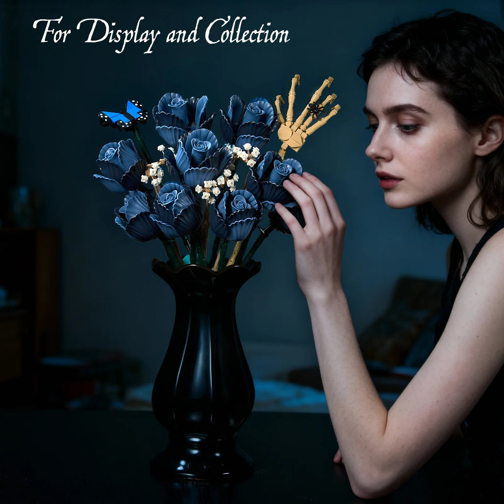 Bouquet de Roses Bleues à Construire – Modèle en Blocs