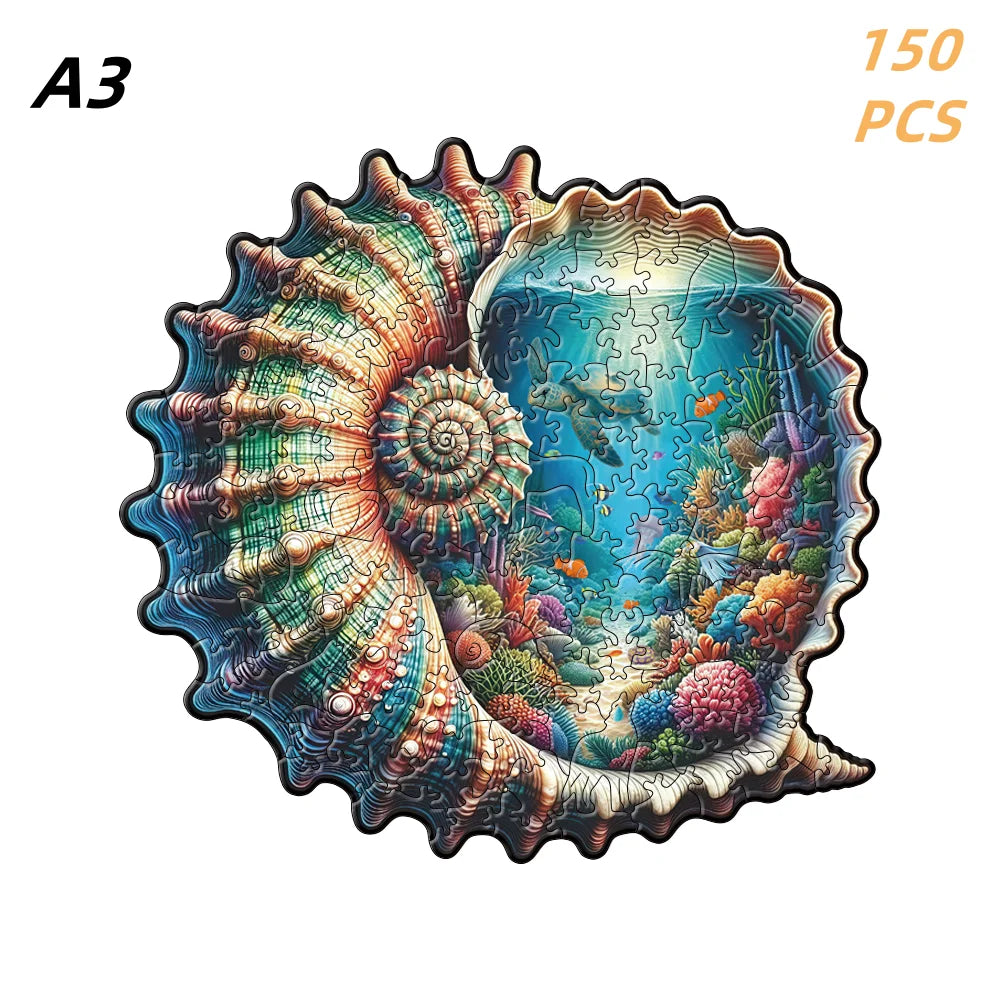 Puzzle en bois – Animaux colorés & motifs artistiques