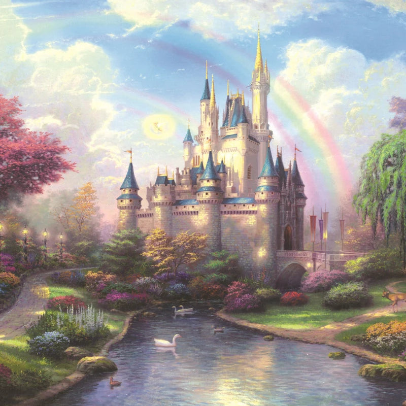 Puzzle 2D Château de rêve – 1 000 pièces – Style peinture à l’huile