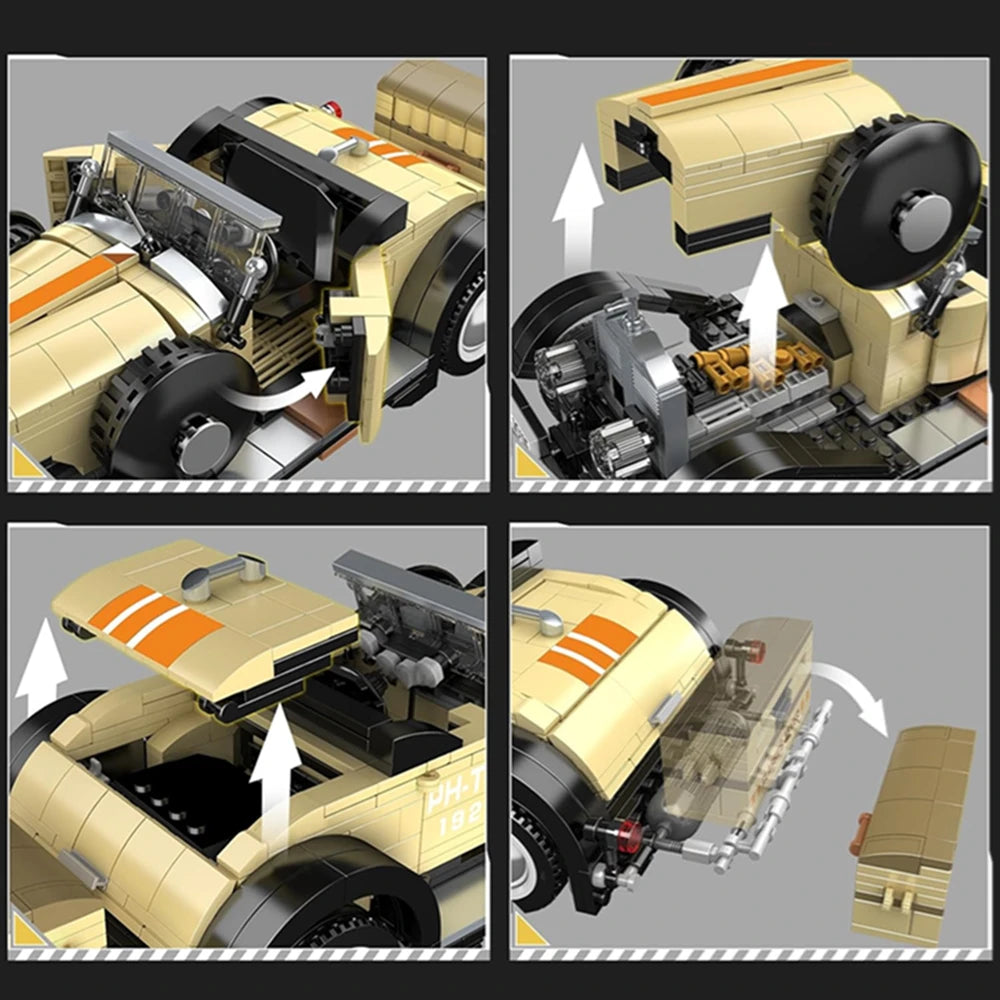 Voiture Classique Rétro MOC – Maquette en Blocs de Construction à Assembler