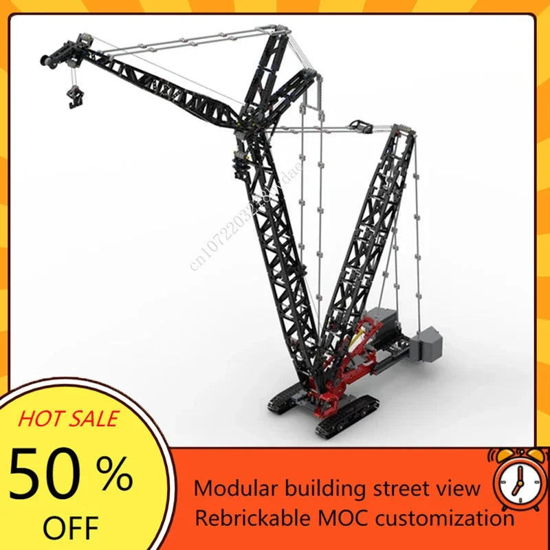 Grue sur chenilles MOC – 2 879 pièces – modèle mécanique à construire