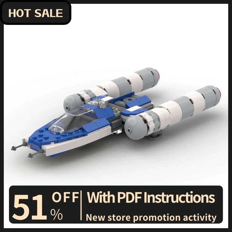 Chasseur spatial Y-Wing MOC – 156 pièces – Kit de construction 14+