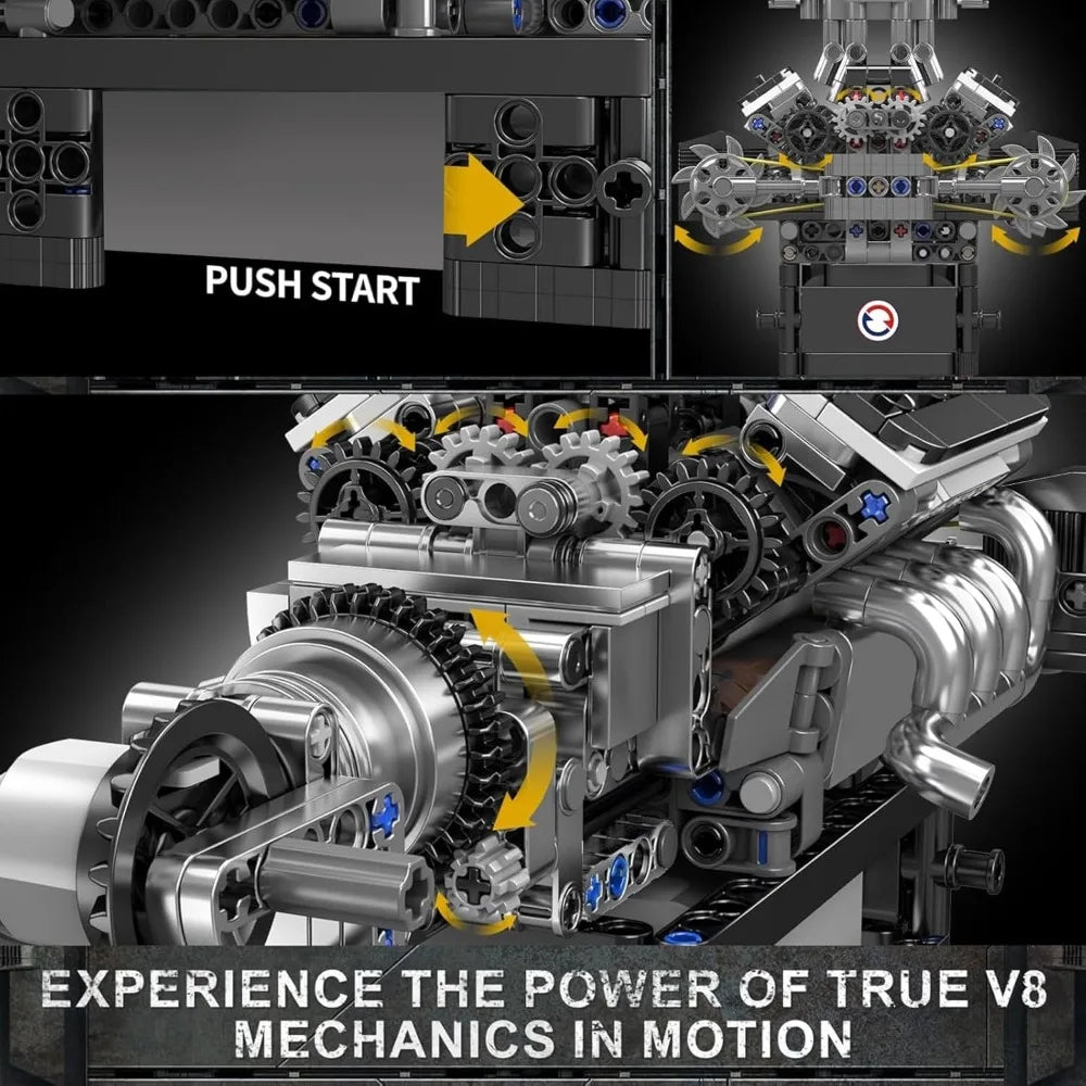 Moteur V8 de Supercar – Maquette Mécanique 733 Pièces à Construire