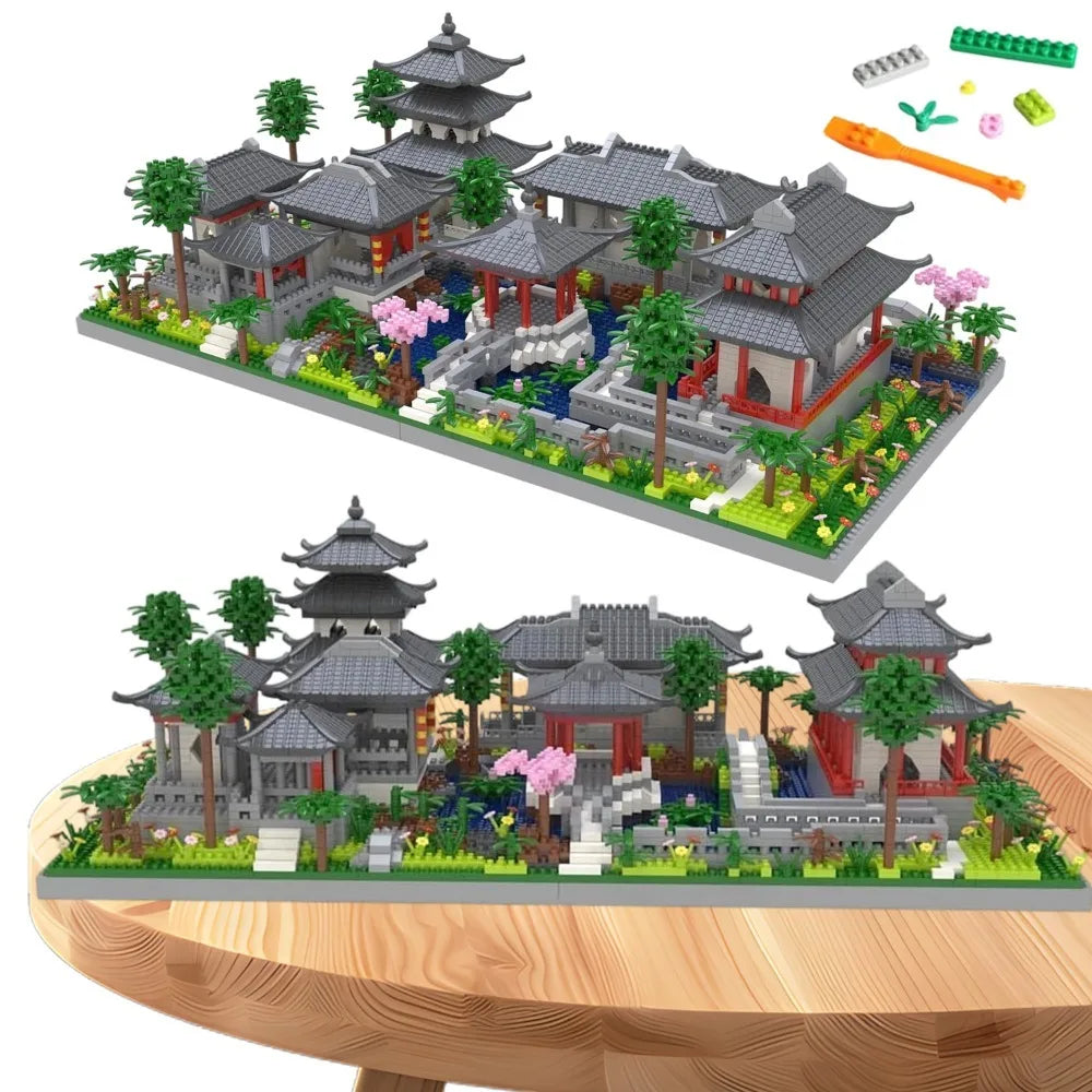 Jardins Classiques de Suzhou – Maquette d’Architecture en Blocs – 3 930 Pièces