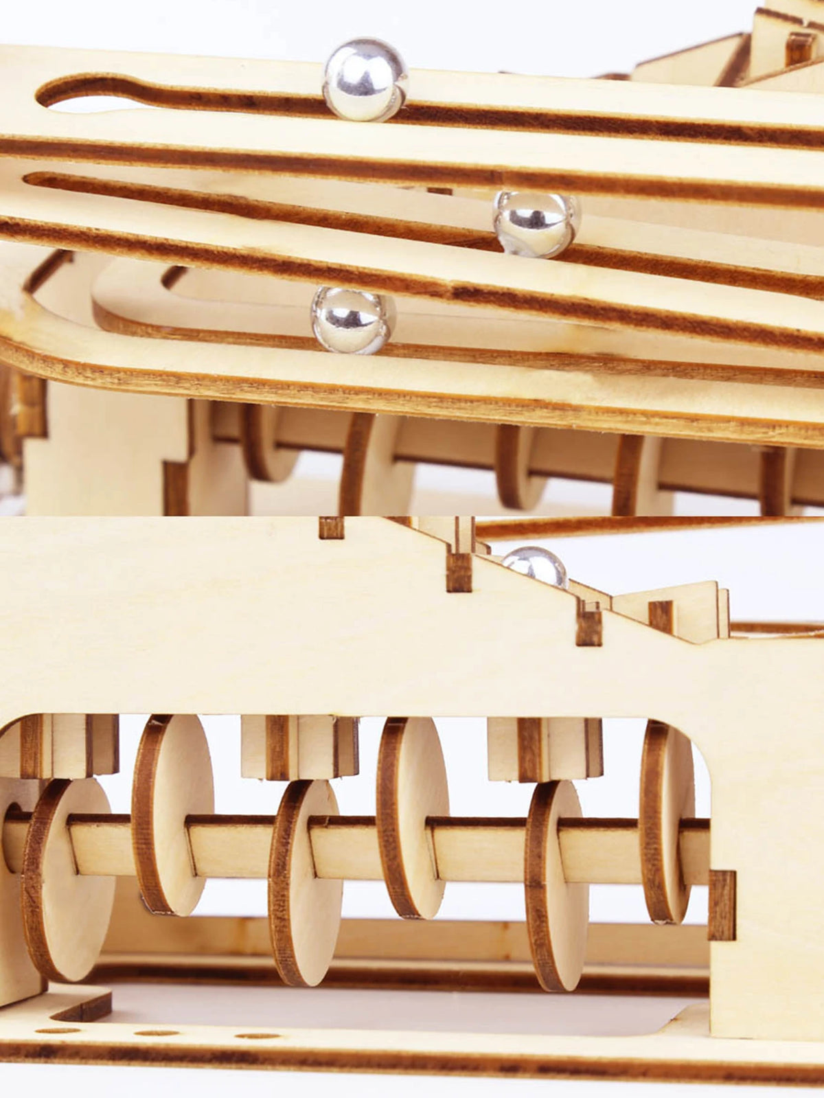Puzzle 3D en bois Circuit à billes – Maquette mécanique DIY à construire