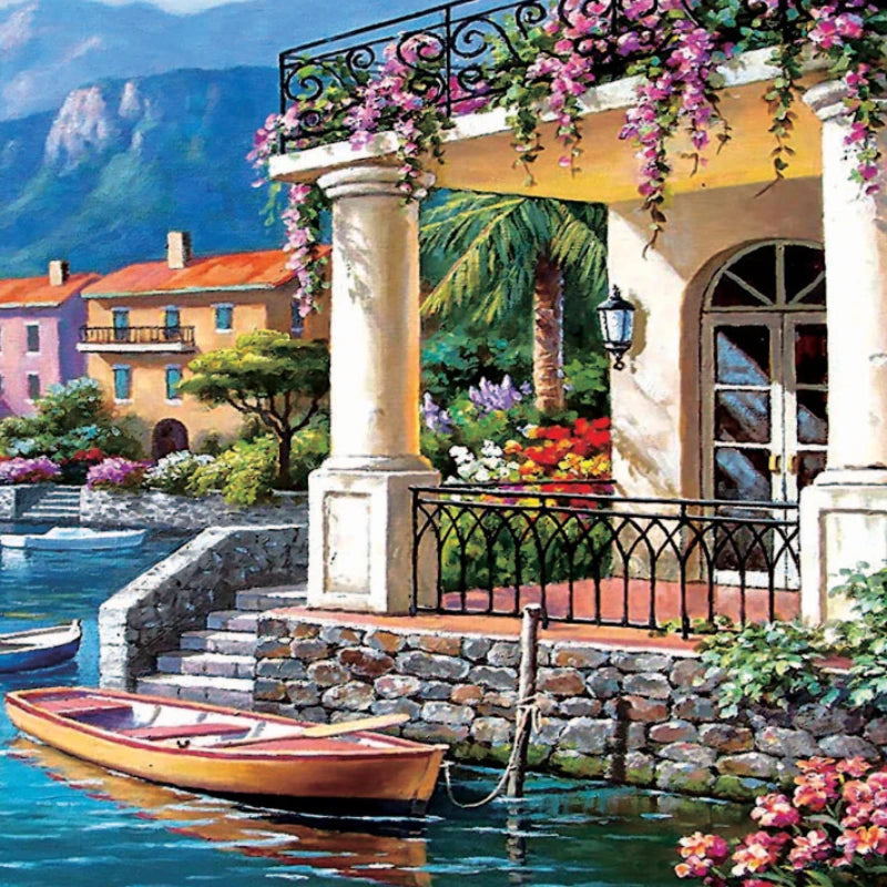 Puzzle Maison Française & Paysage – 1000 pièces – 75 × 50 cm – Adulte