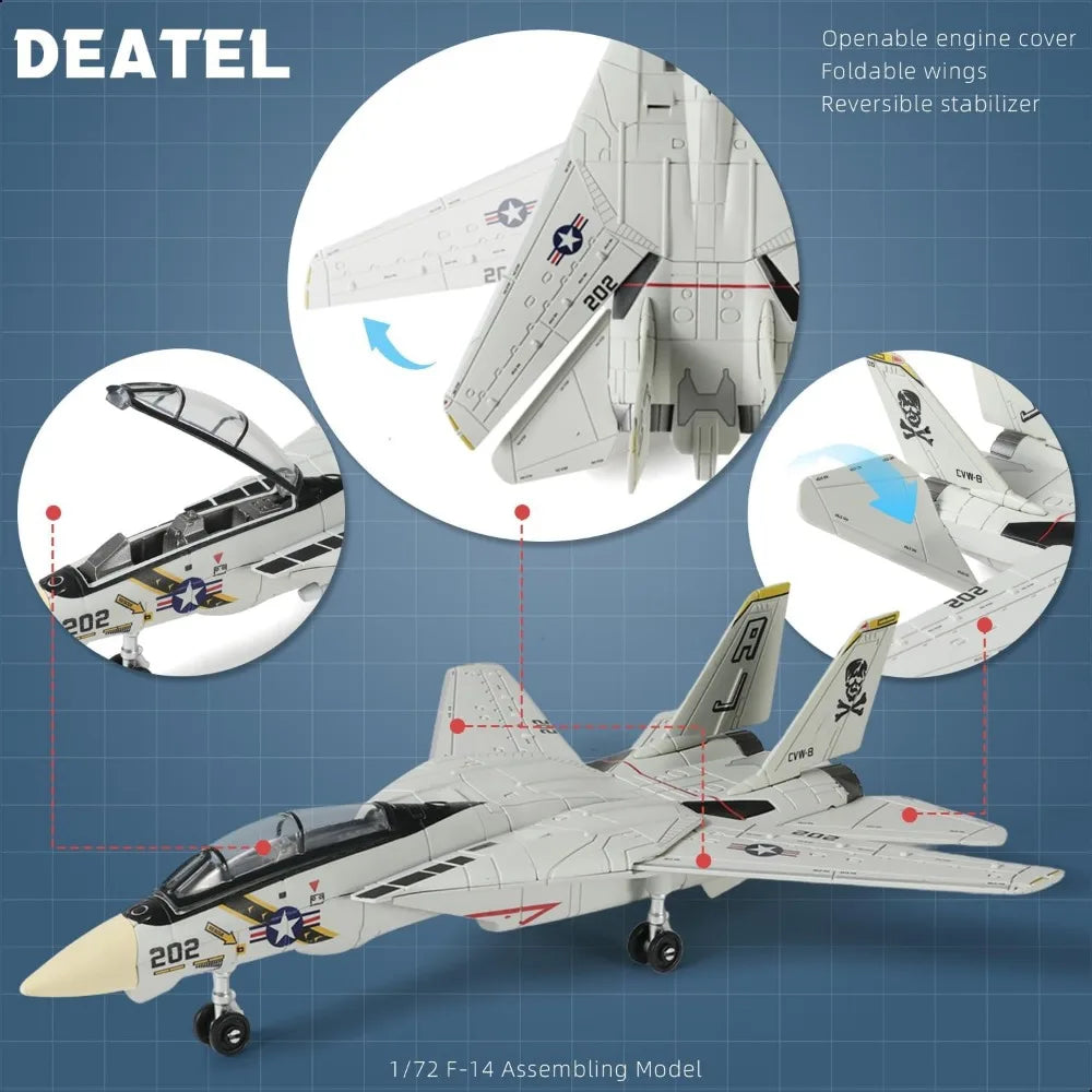 F-14 Tomcat à assembler – Avion de chasse en briques ABS – Modèle de collection 14+