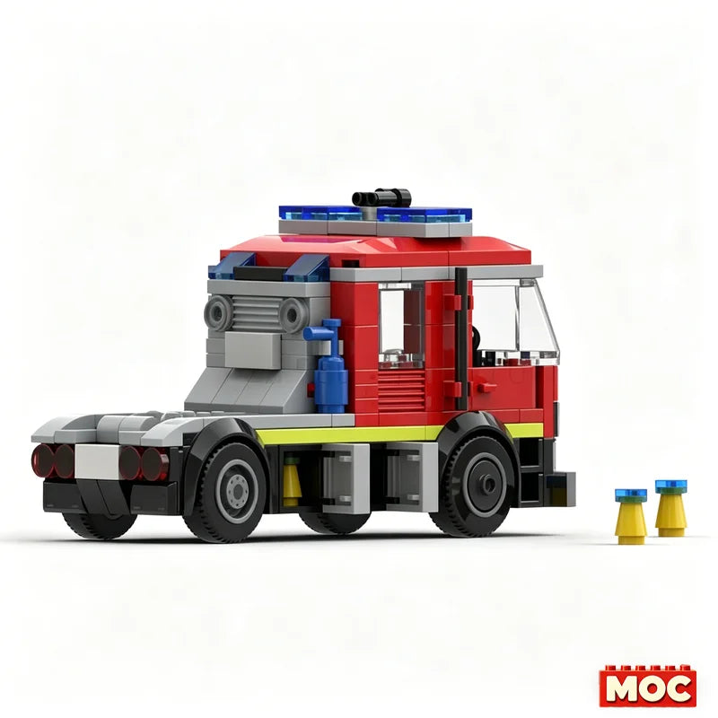 Camion de Pompiers à Construire – 1 250 Pièces – Modèle MOC