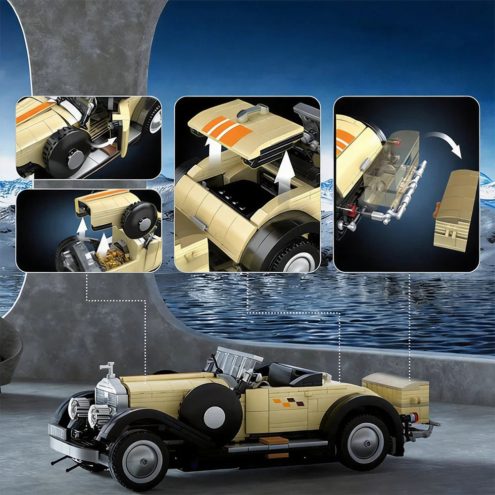 Voiture Classique Rétro MOC – Maquette en Blocs de Construction à Assembler