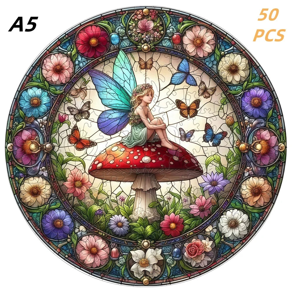 Puzzle en bois – Animaux colorés & motifs artistiques