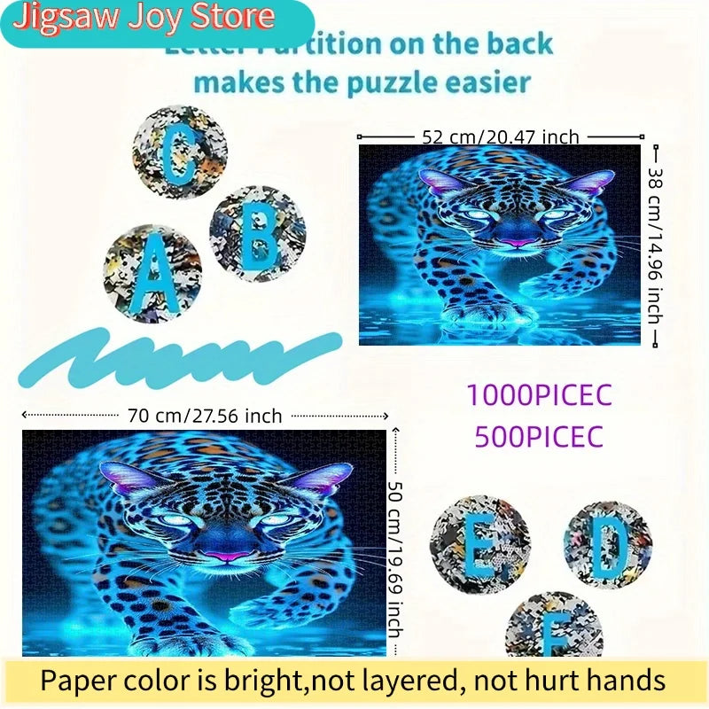 Puzzle Léopard Bleu – Puzzle Adulte 500 à 2000 Pièces
