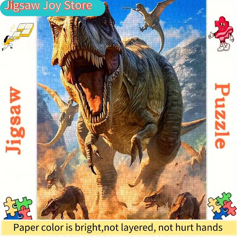 Puzzle Dinosaure T‑Rex – 500 ou 1 000 pièces – Puzzle adulte en papier – Décoration Jurassic