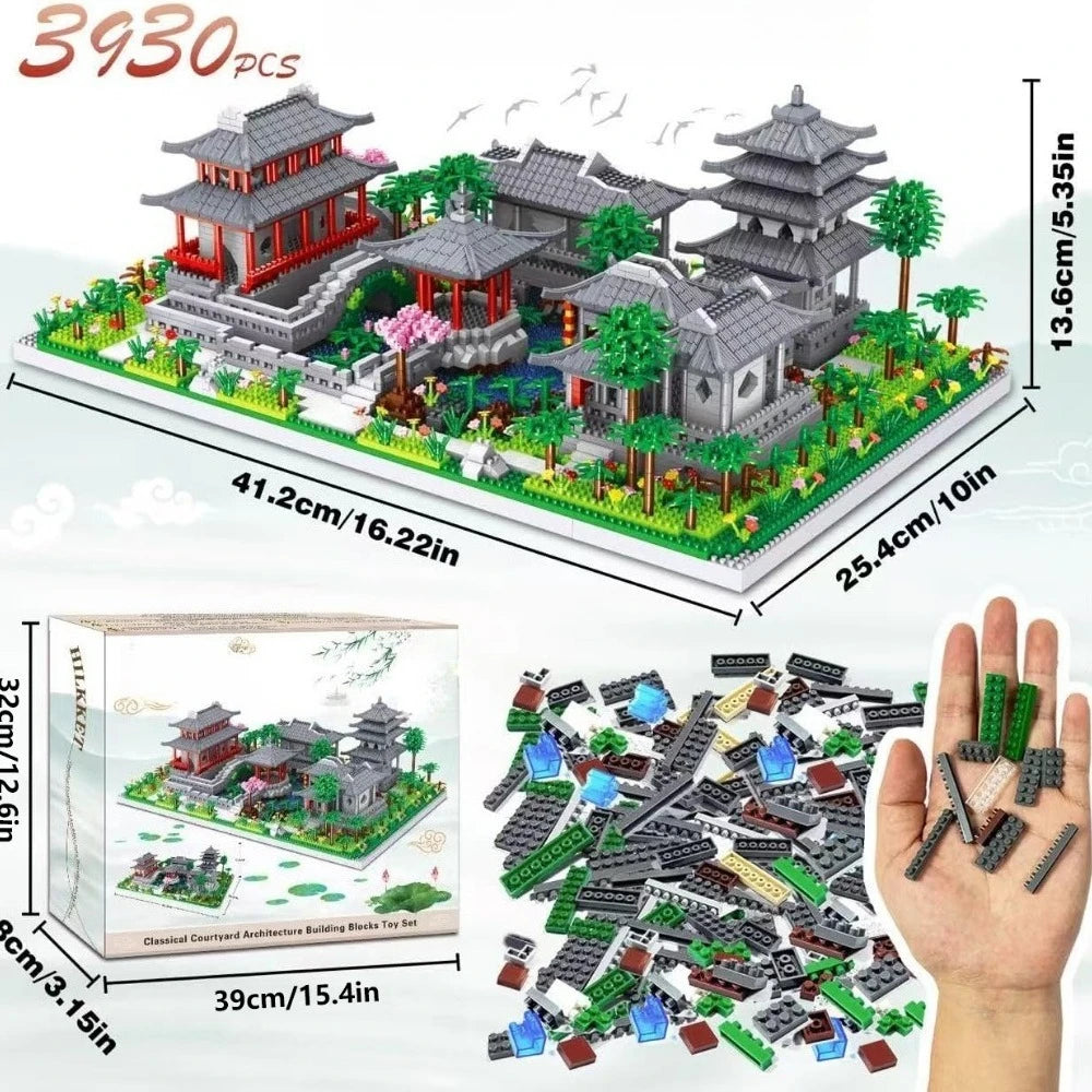 Jardins Classiques de Suzhou – Maquette d’Architecture en Blocs – 3 930 Pièces