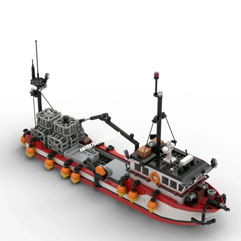 🦀 Bateau de pêche au crabe en briques de construction MOC – 782 pièces