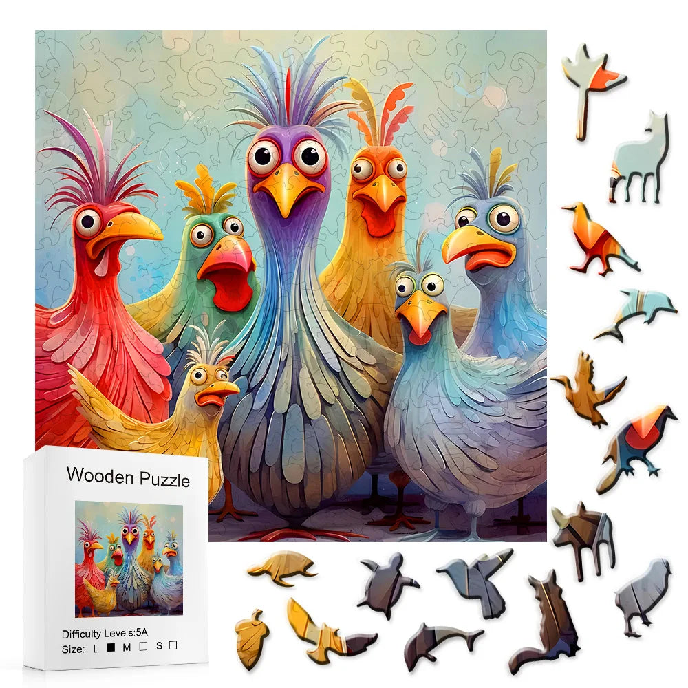 Puzzle en bois Forêt & Animaux – Pièces aux formes uniques – Niveau difficile