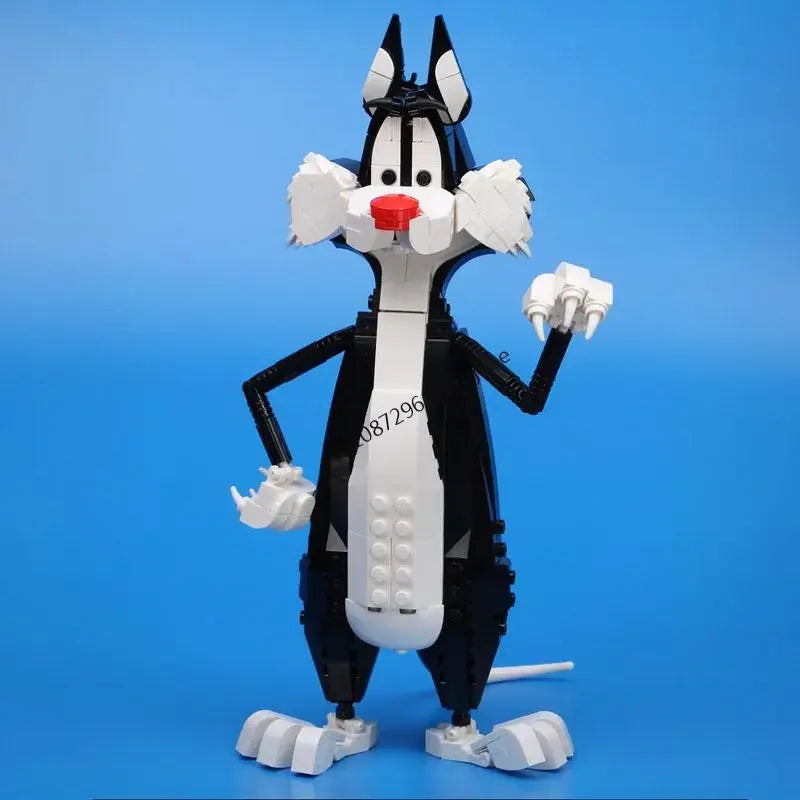 Chat de dessin animé noir et blanc MOC – 406 pièces