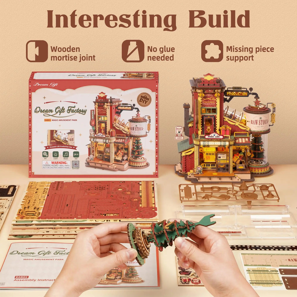 Puzzle 3D en Bois avec Boîte à Musique – Maquette DIY