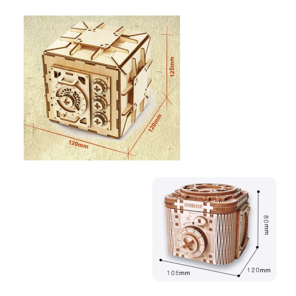 Boîte à Bijoux Mécanique 3D en Bois – Puzzle à Assembler avec Verrouillage